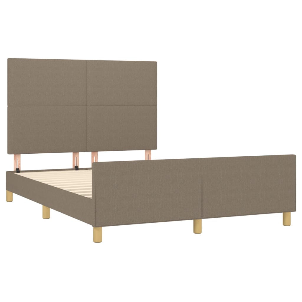 Cama sem colchão 140x200 cm tecido castanho-acinzentado