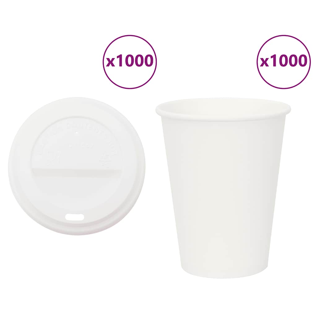 Copos de café de papel com tampas 1000 pcs 12oz 300ml