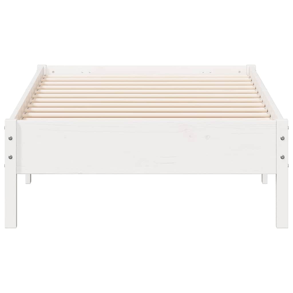 Cama sem colchão 75x190 cm madeira de pinho maciça branco