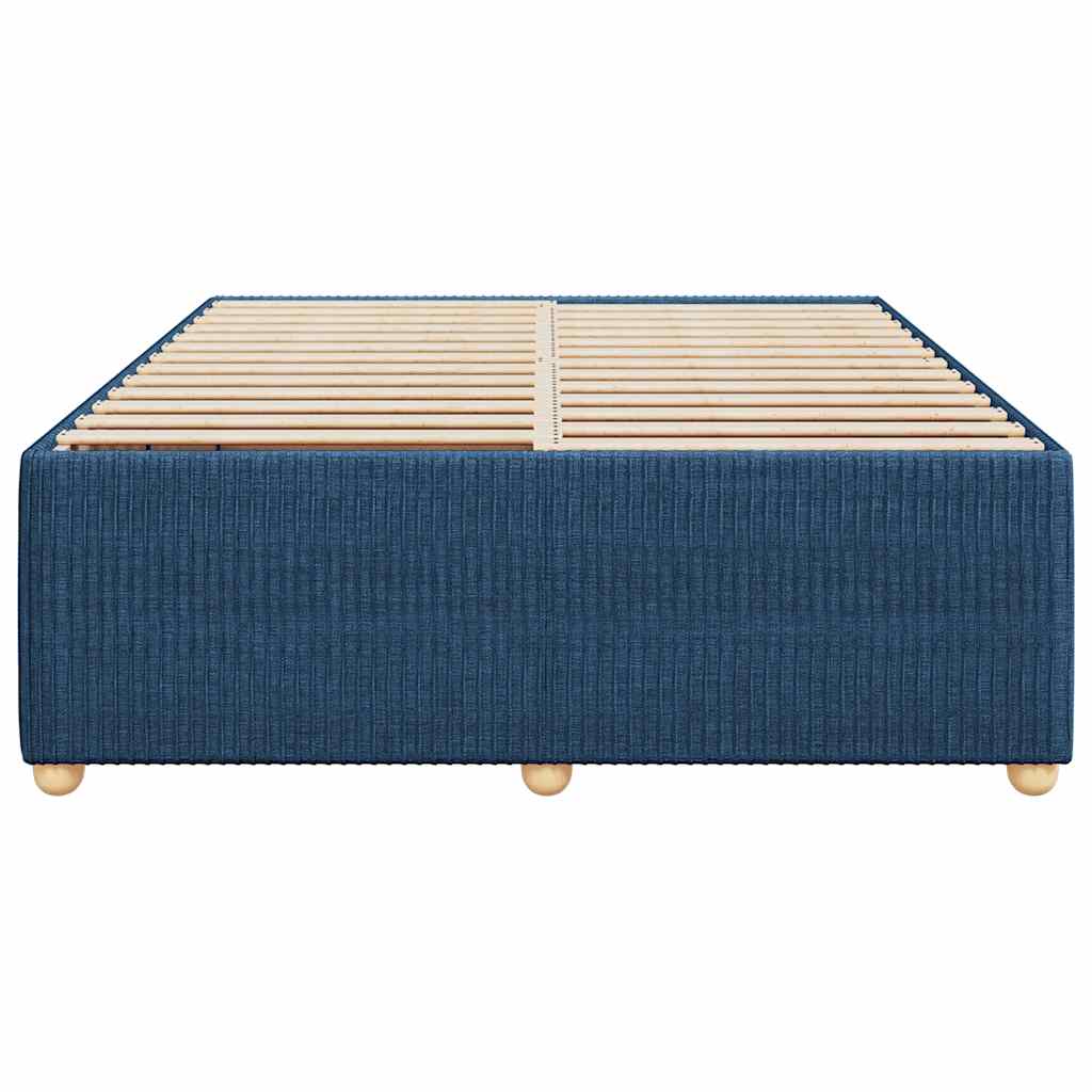 Estrutura de cama sem colchão 140x200 cm tecido azul