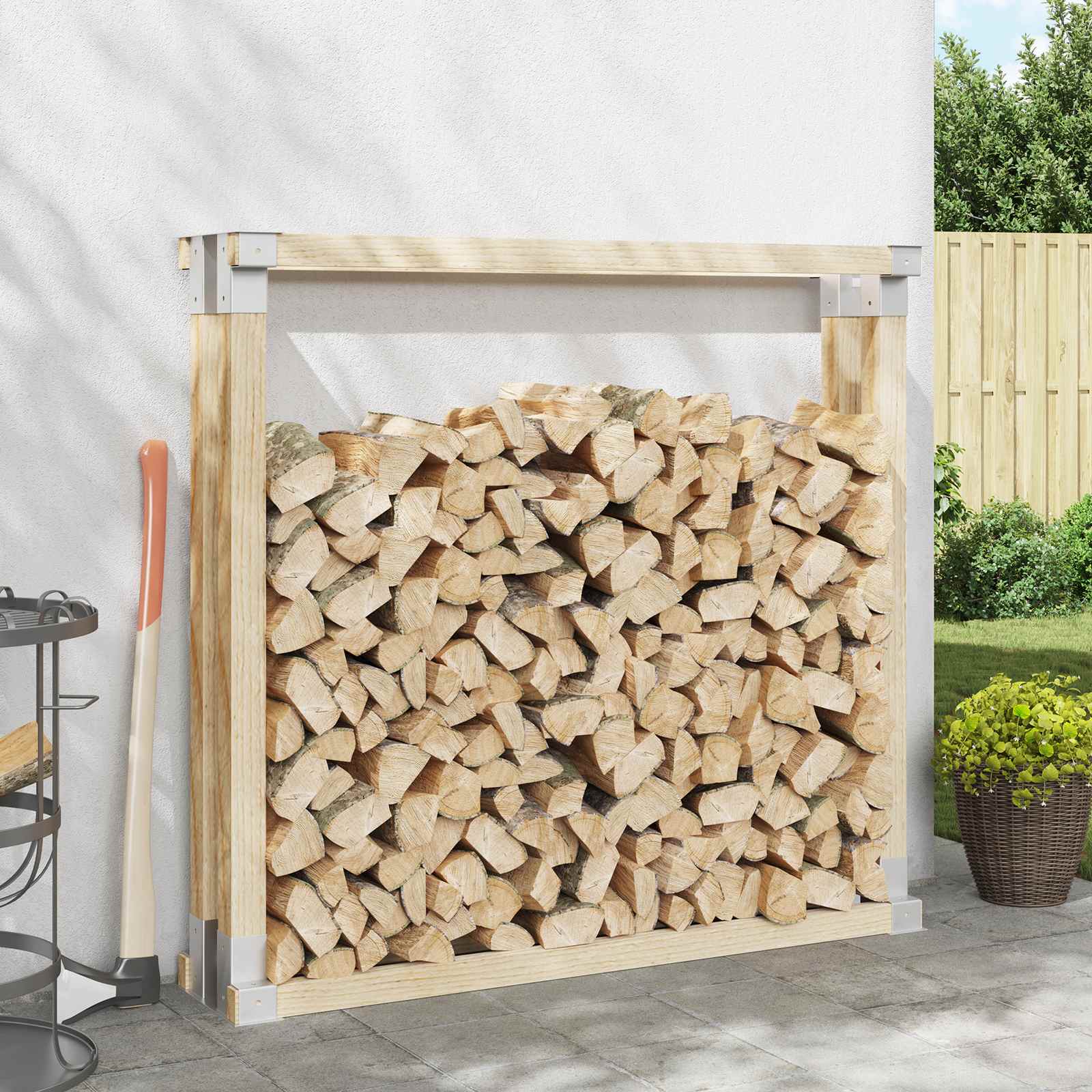Ajuda para empilhamento de lenha 12 pcs prateado 34 x 10 x 15 cm aço