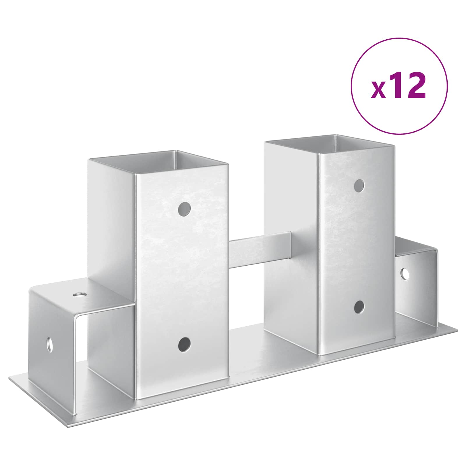 Ajuda para empilhamento de lenha 12 pcs prateado 34 x 10 x 15 cm aço