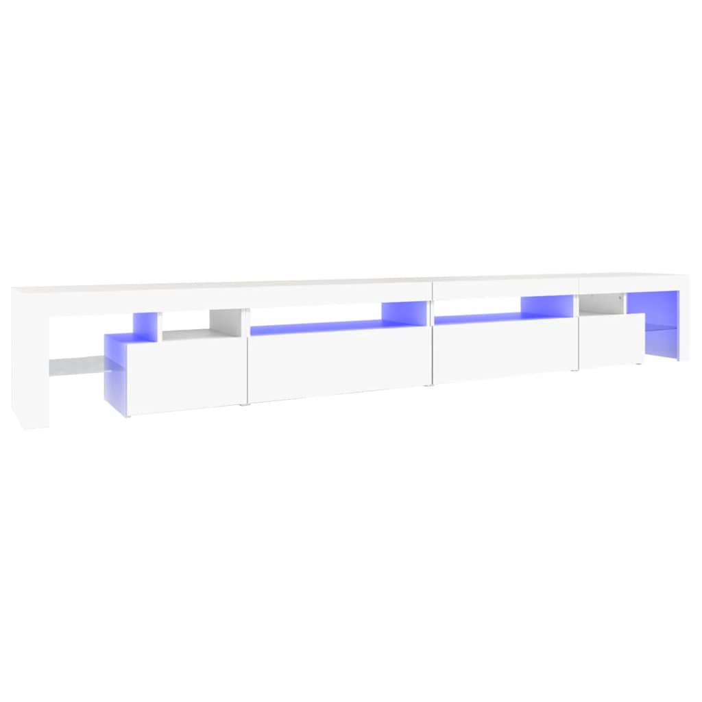 Móvel de TV com luzes LED 290x36,5x40 cm branco
