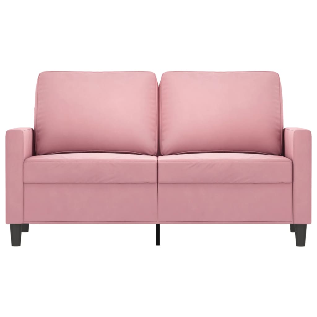Sofá de 2 lugares veludo 120 cm rosa
