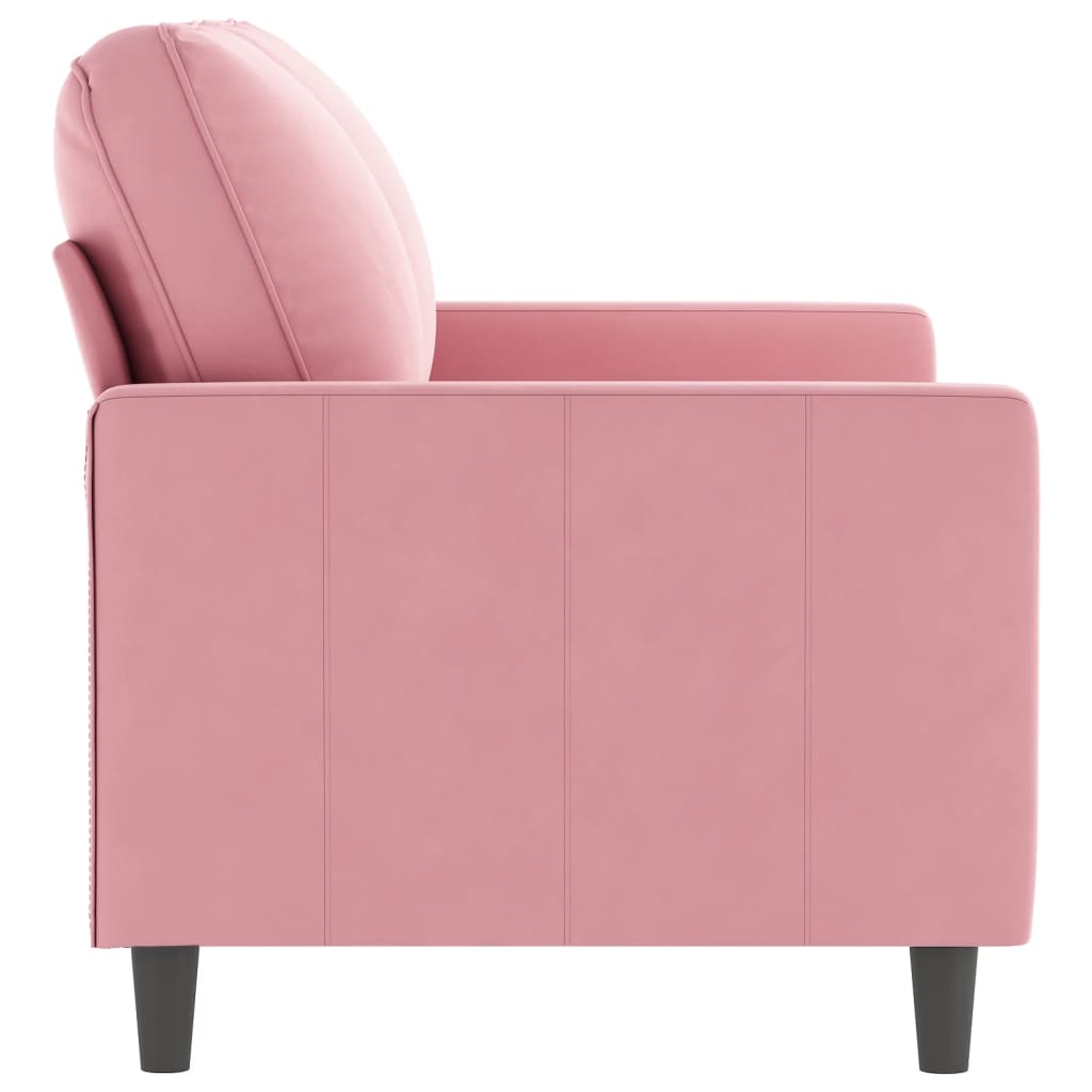 Sofá de 2 lugares veludo 120 cm rosa