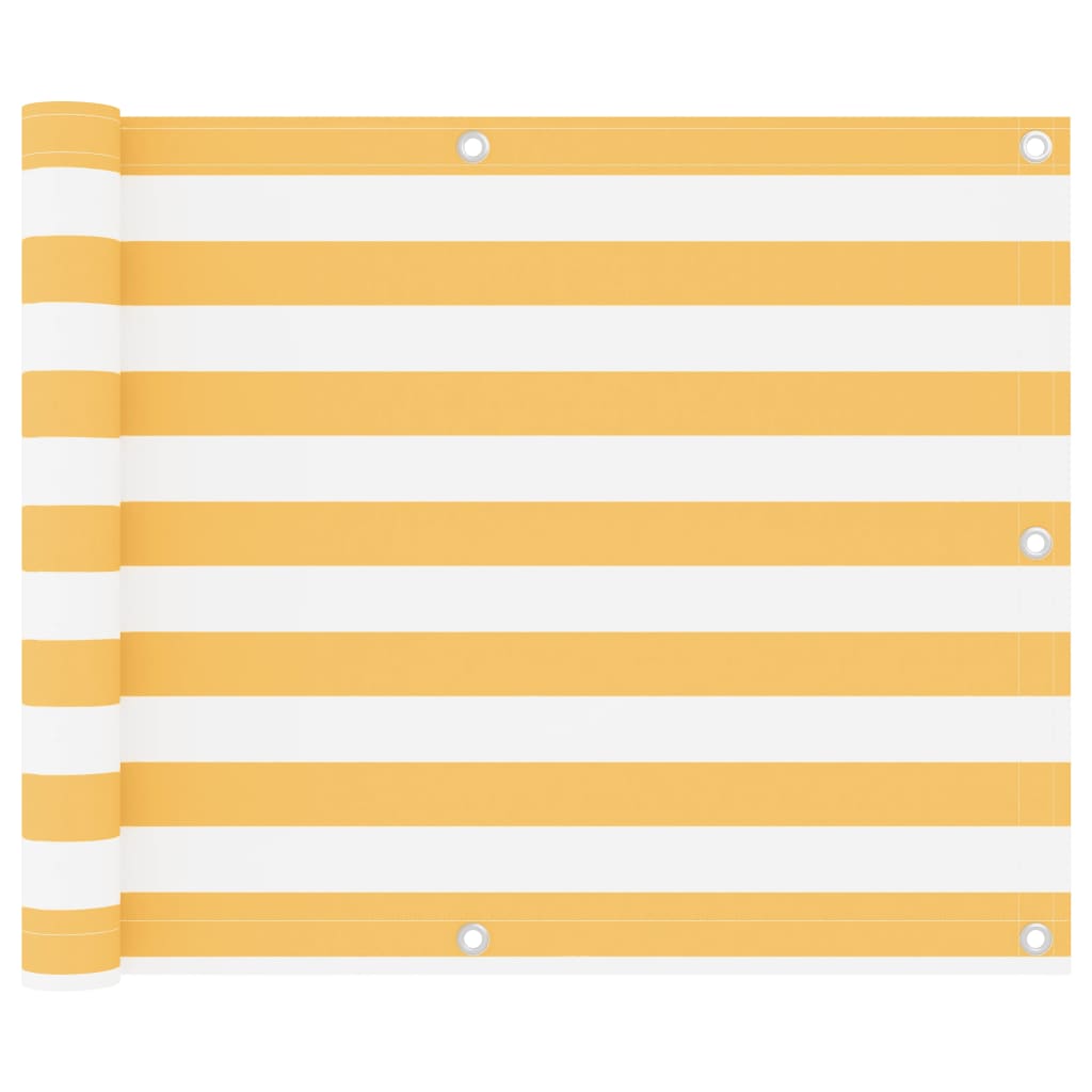Tela de varanda 75x300 cm tecido oxford branco e amarelo