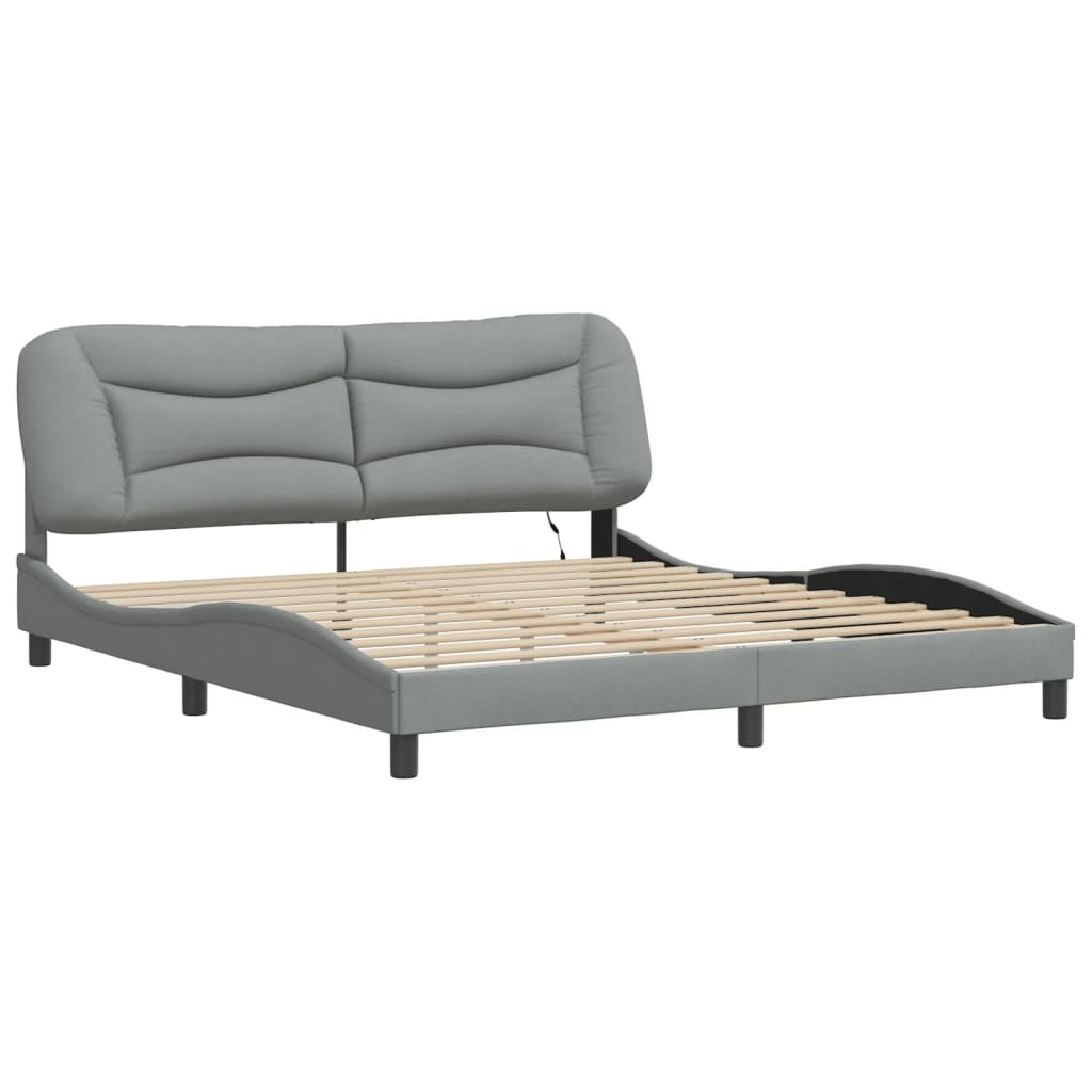 Estrutura de cama com LED sem colchão hvar 180x200 cm tecido