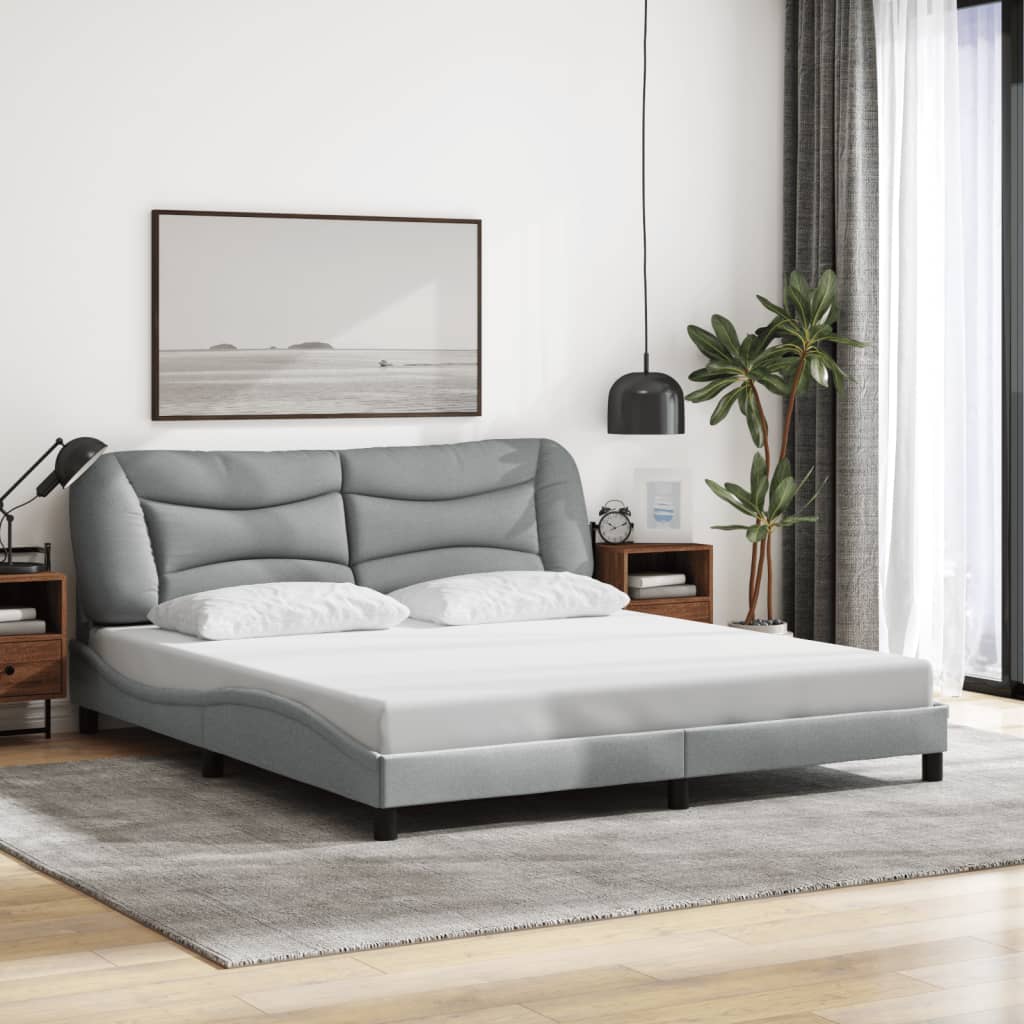 Estrutura de cama com LED sem colchão hvar 180x200 cm tecido