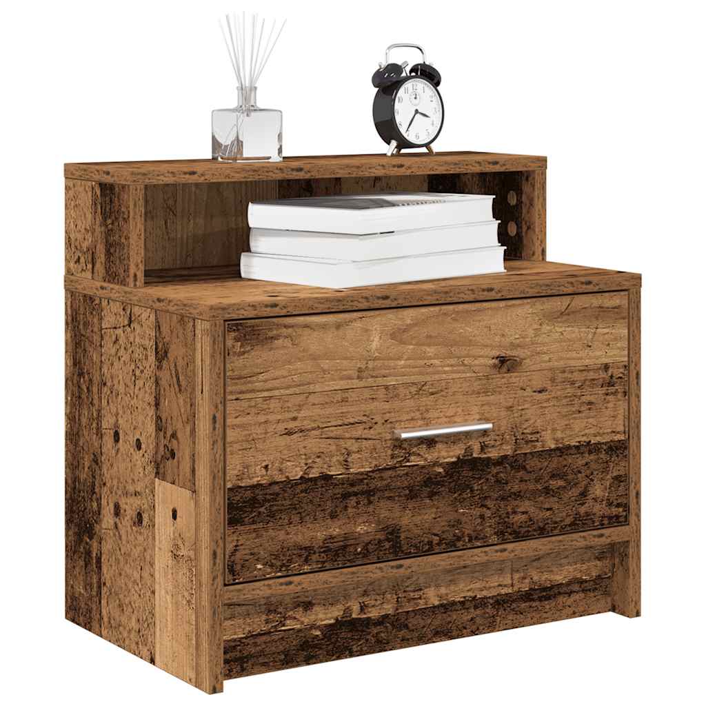 Mesas de cabeceira com gaveta 2 pcs 51x31x47 cm madeira velha