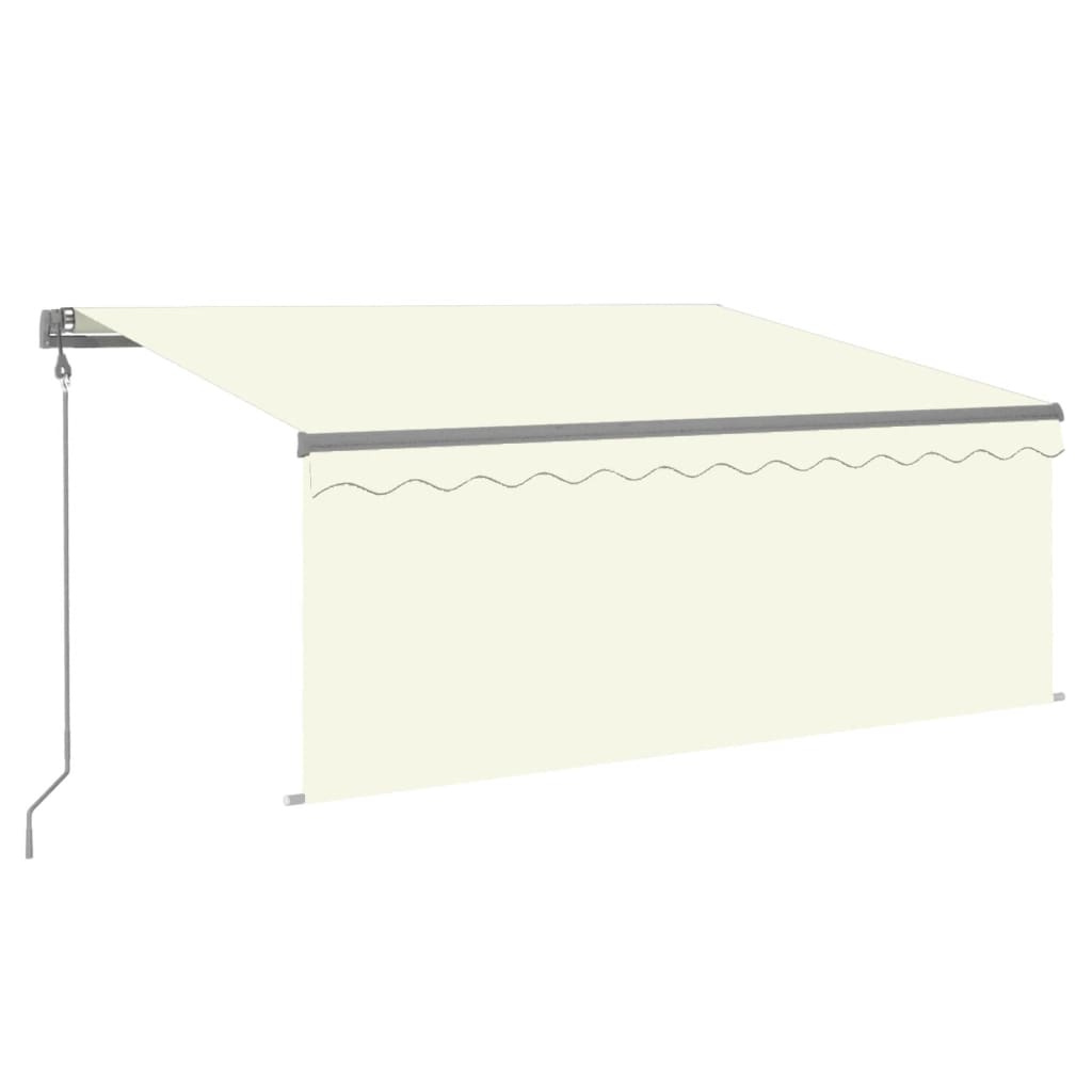 Toldo automático c/ estore/LED/sensor vento 3,5x2,5 m cor creme