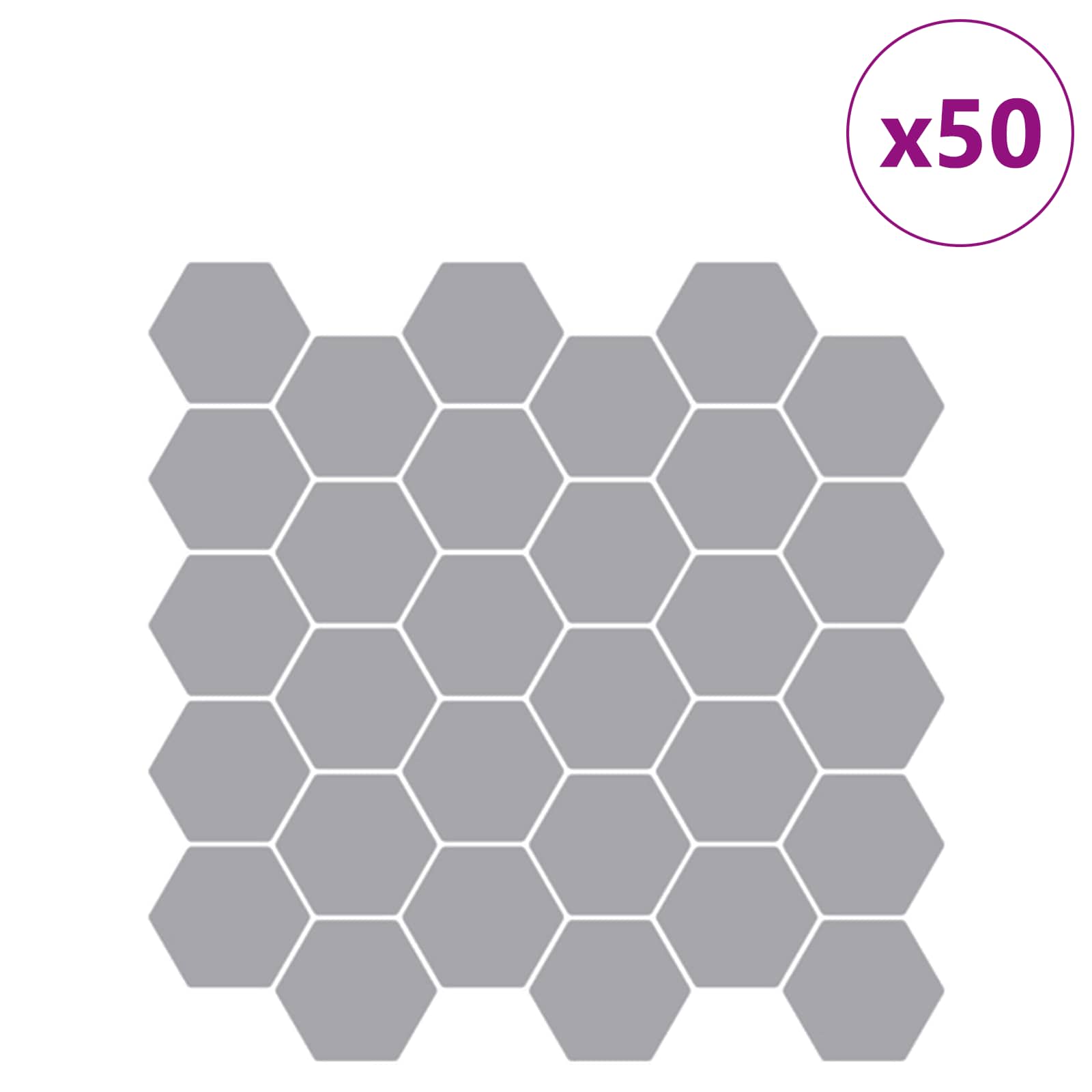 Azulejo hexagonal 50 unid. cinzento 30 x 30 cm