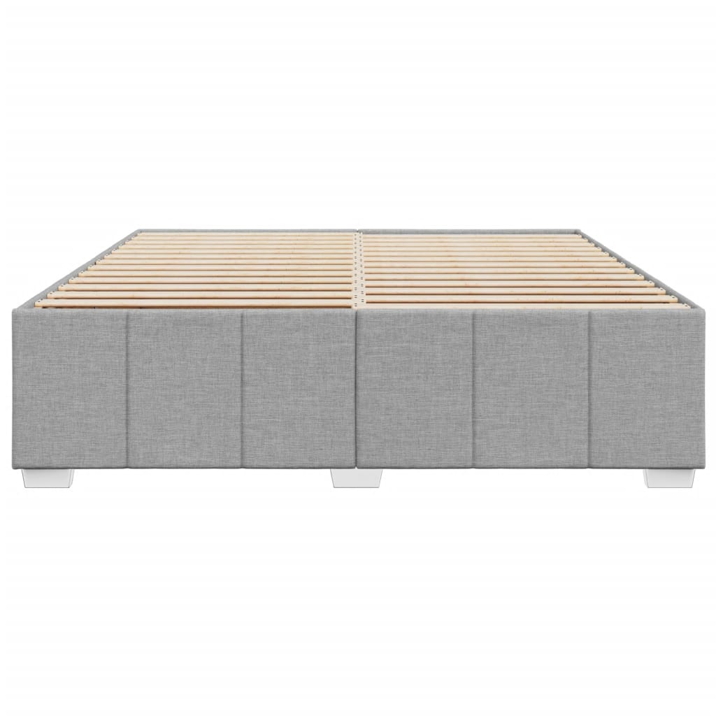 Estrutura de cama sem colchão 180x200 cm tecido cinzento-claro