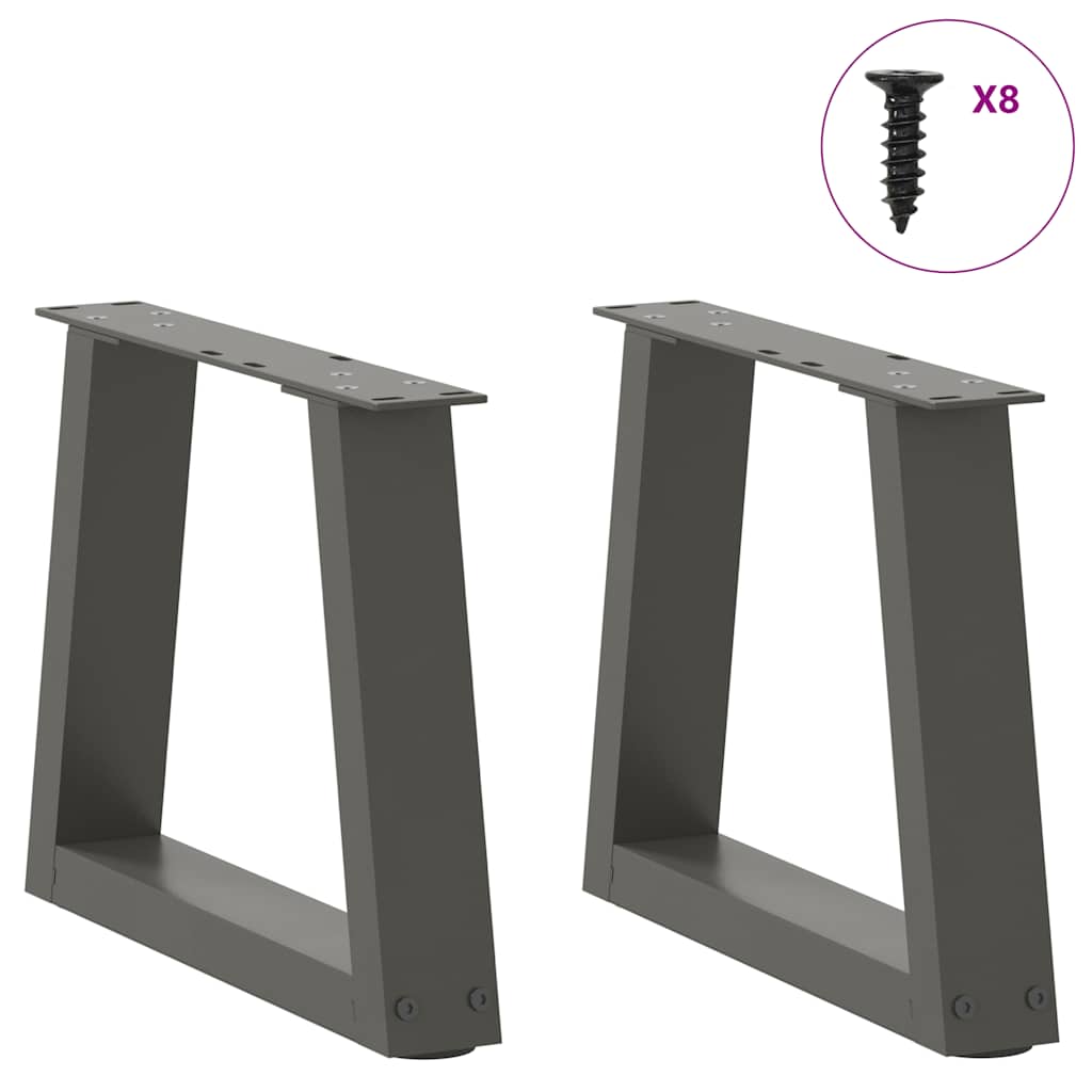 Pés para mesa de centro em v, 2 peças, antracite, 30x(30-31,3) cm, aço