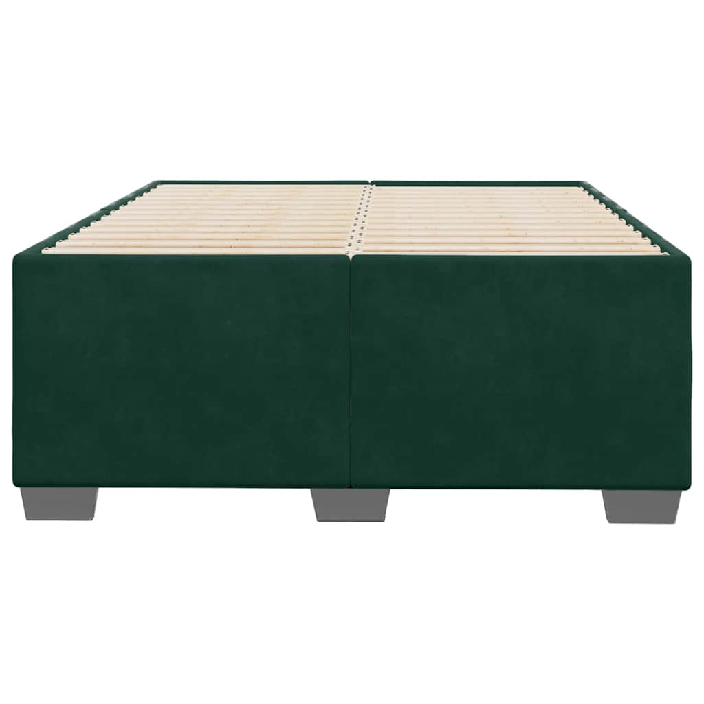 Estrutura de cama sem colchão 120x200 cm veludo verde-escuro