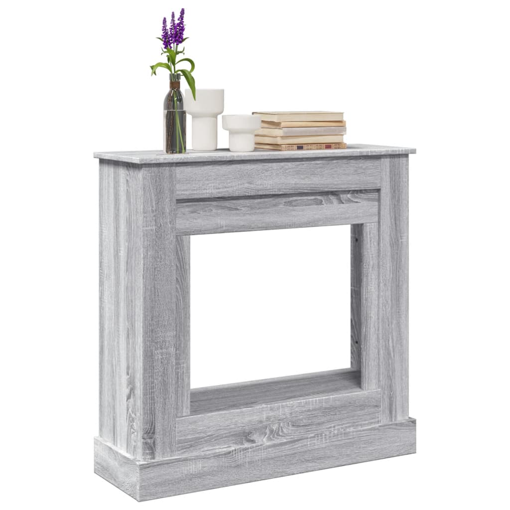 Cornija de lareira 90x30x90 cm derivados madeira cinza sonoma