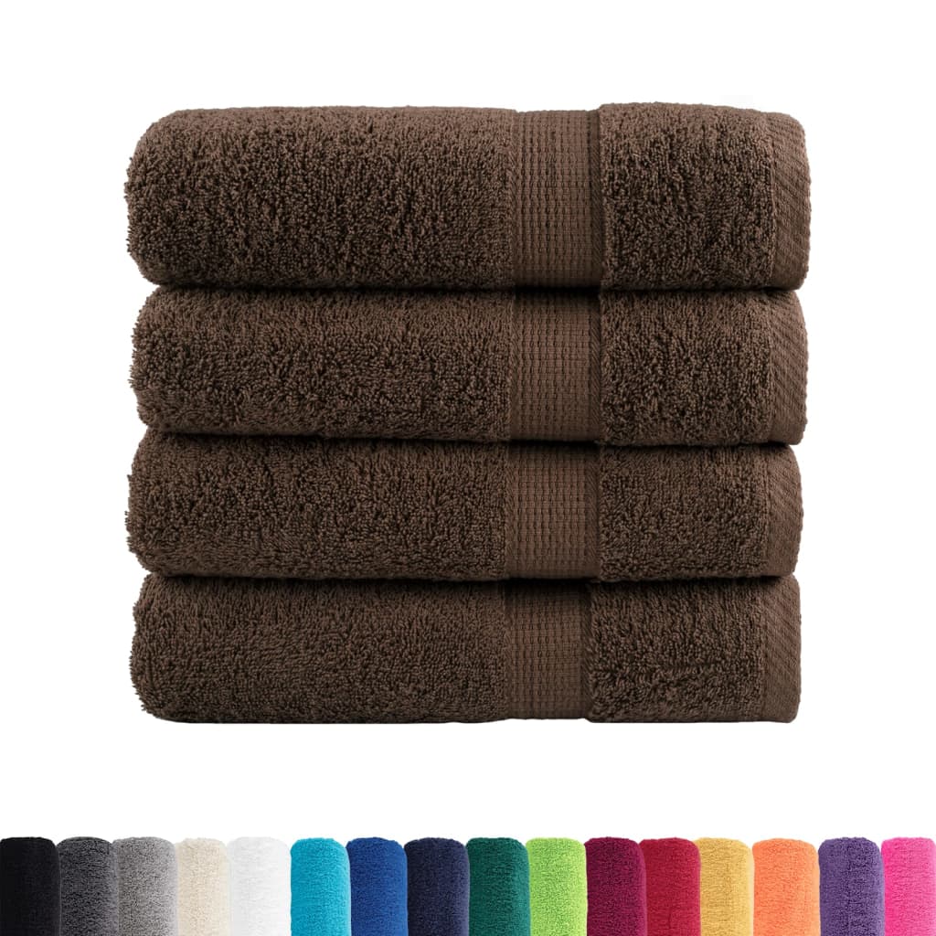 Toalhas de mãos premium solund 4pcs 50x100 cm 600 gsm castanho