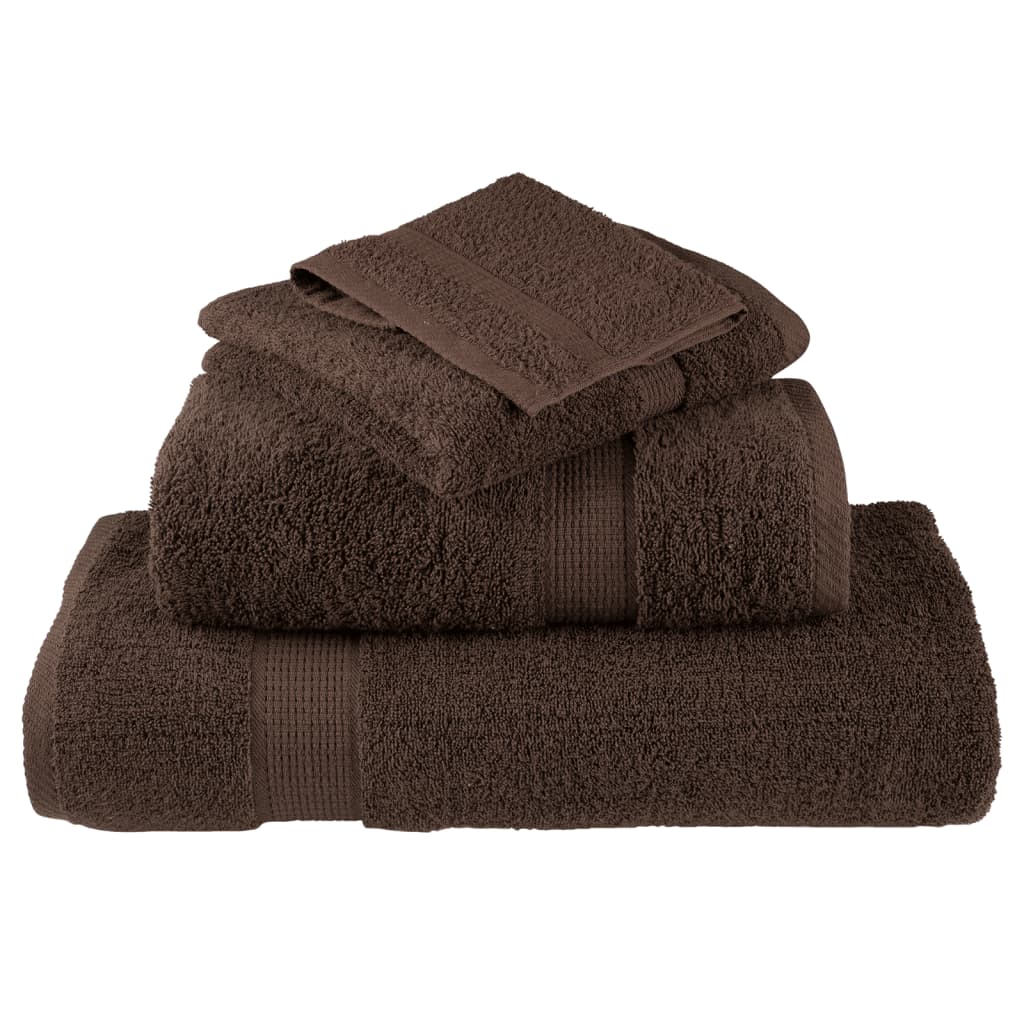 Toalhas de mãos premium solund 4pcs 50x100 cm 600 gsm castanho