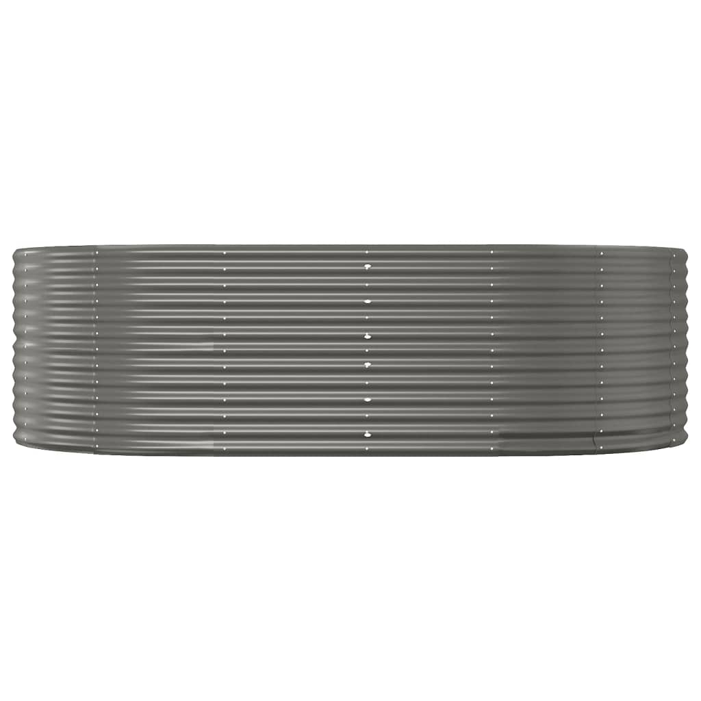 Canteiro elevado jardim 212x140x68 aço galvanizado cinzento