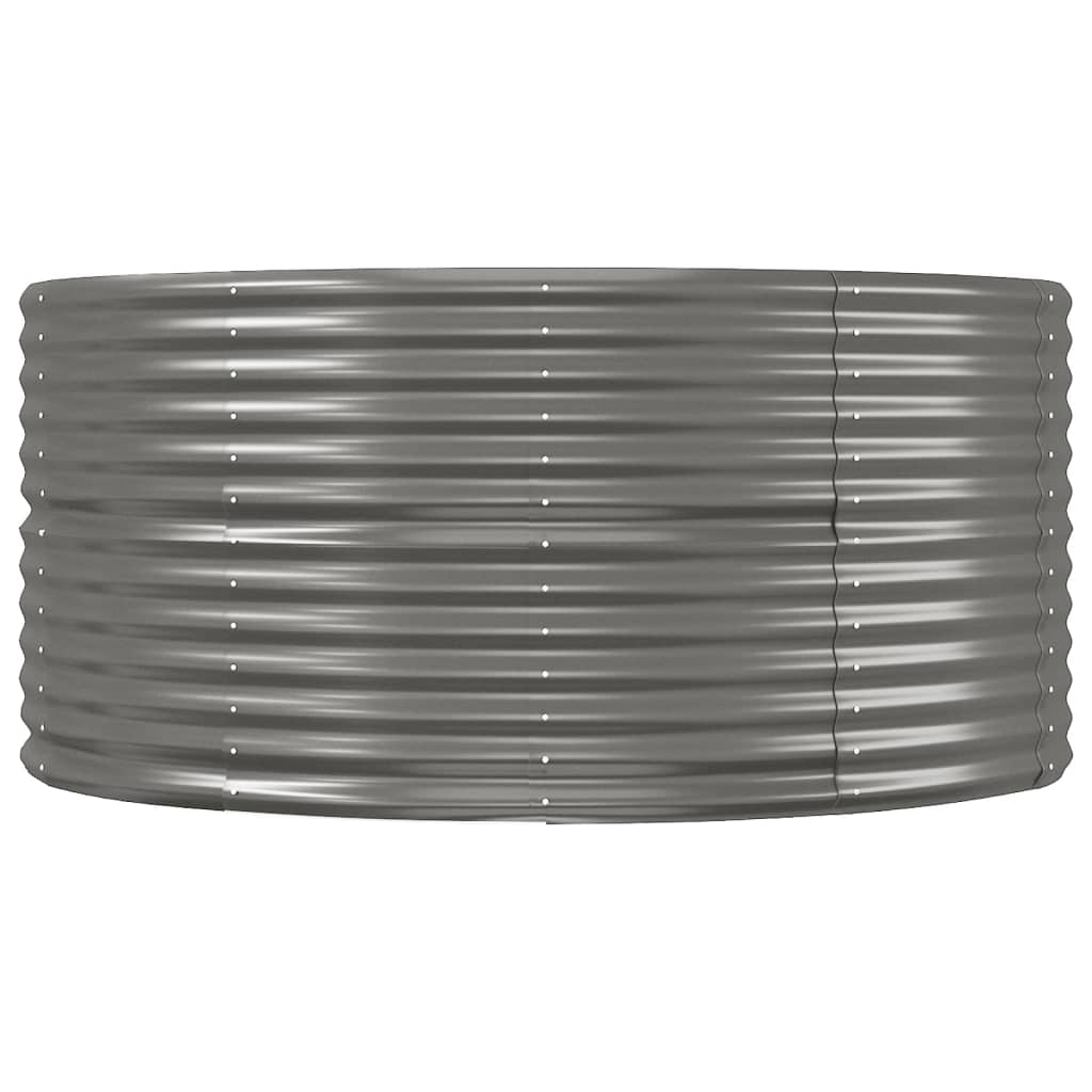Canteiro elevado jardim 212x140x68 aço galvanizado cinzento
