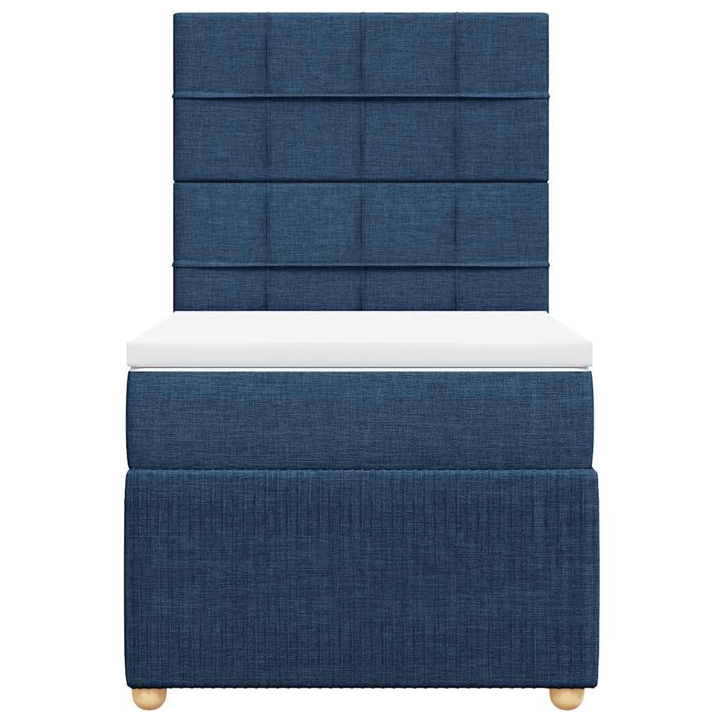 Cama com molas/colchão 90x190 cm tecido azul