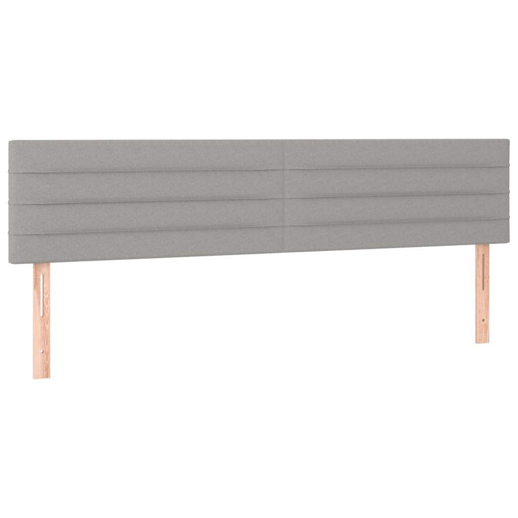 Cabeceira de cama c/luzes LED tecido 180x5x78/88 cm cinza-claro