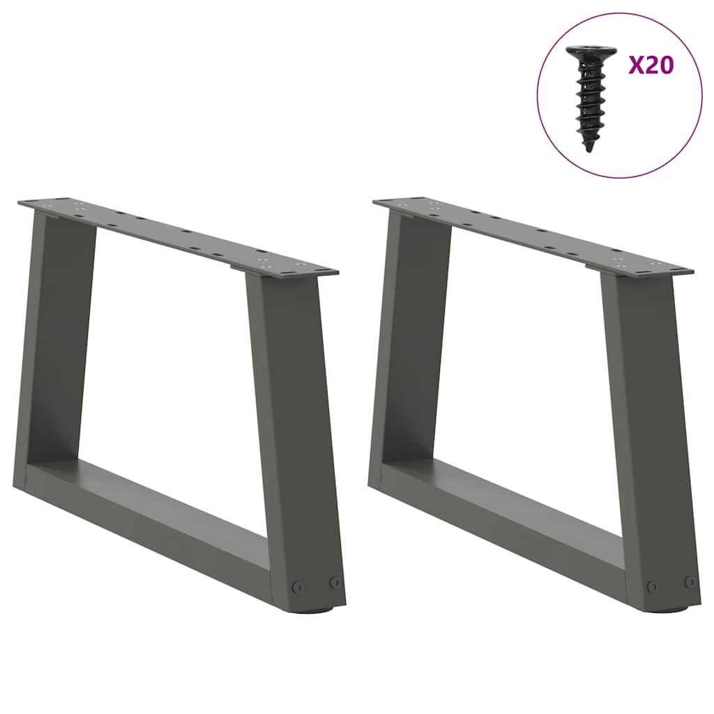 Pés para mesa de centro em v, 2 peças, antracite, 50x(30-31,3) cm, aço