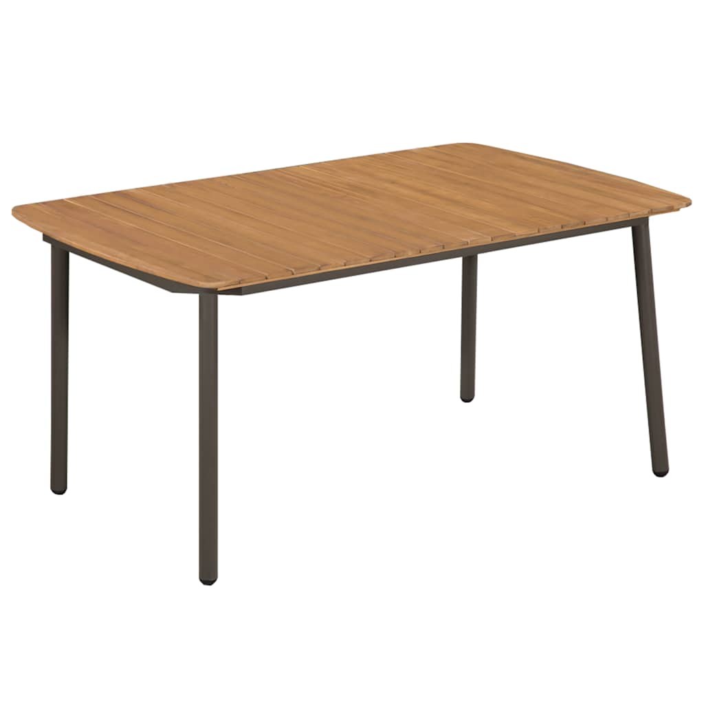 5 Pcs conjunto de jantar para jardim vime PE castanho