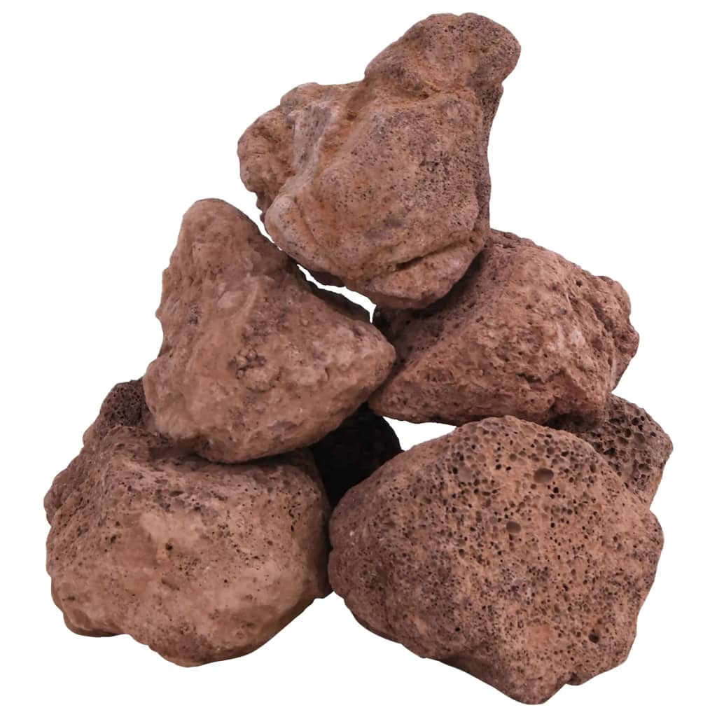 Pedras vulcânicas 25 kg 10-30 cm vermelho