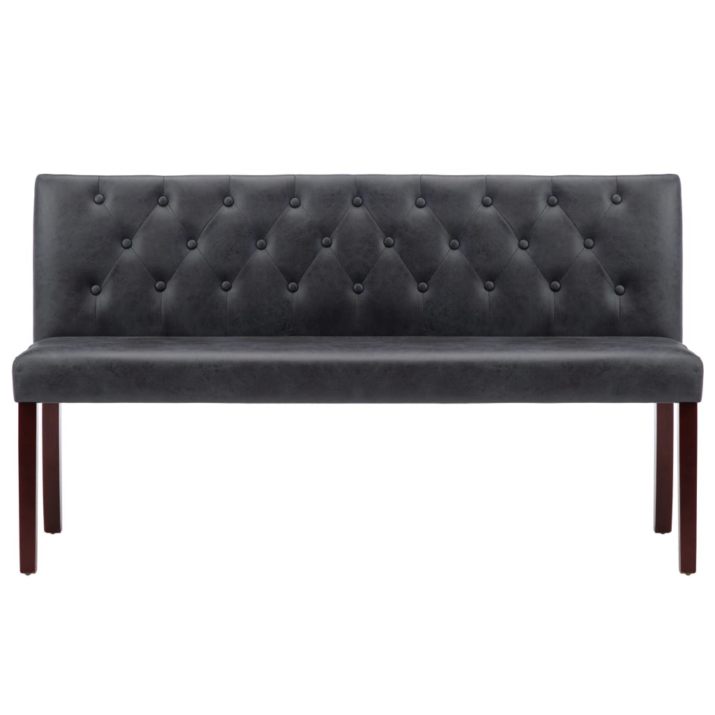 Banco 148,5 cm camurça artificial cinzento