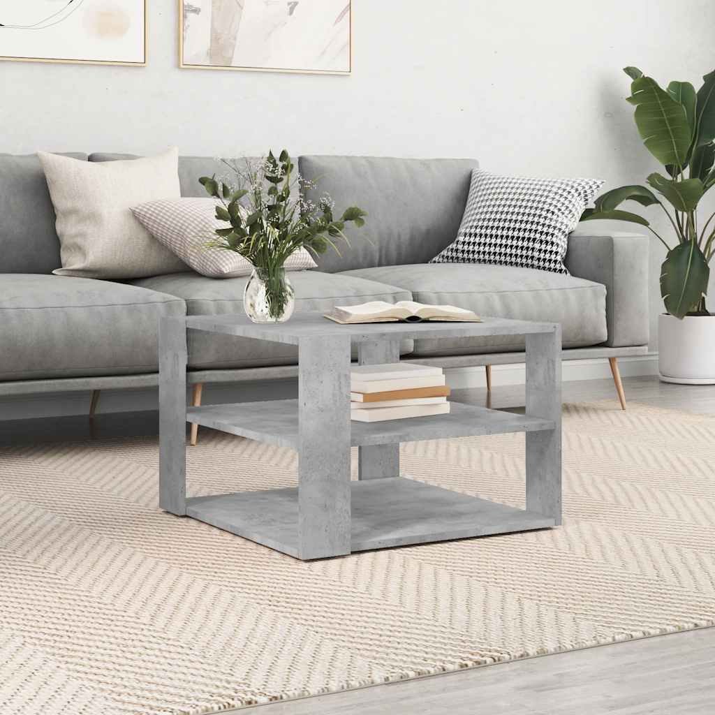 Mesa de centro 58x58x40 cm derivados madeira cinza-cimento
