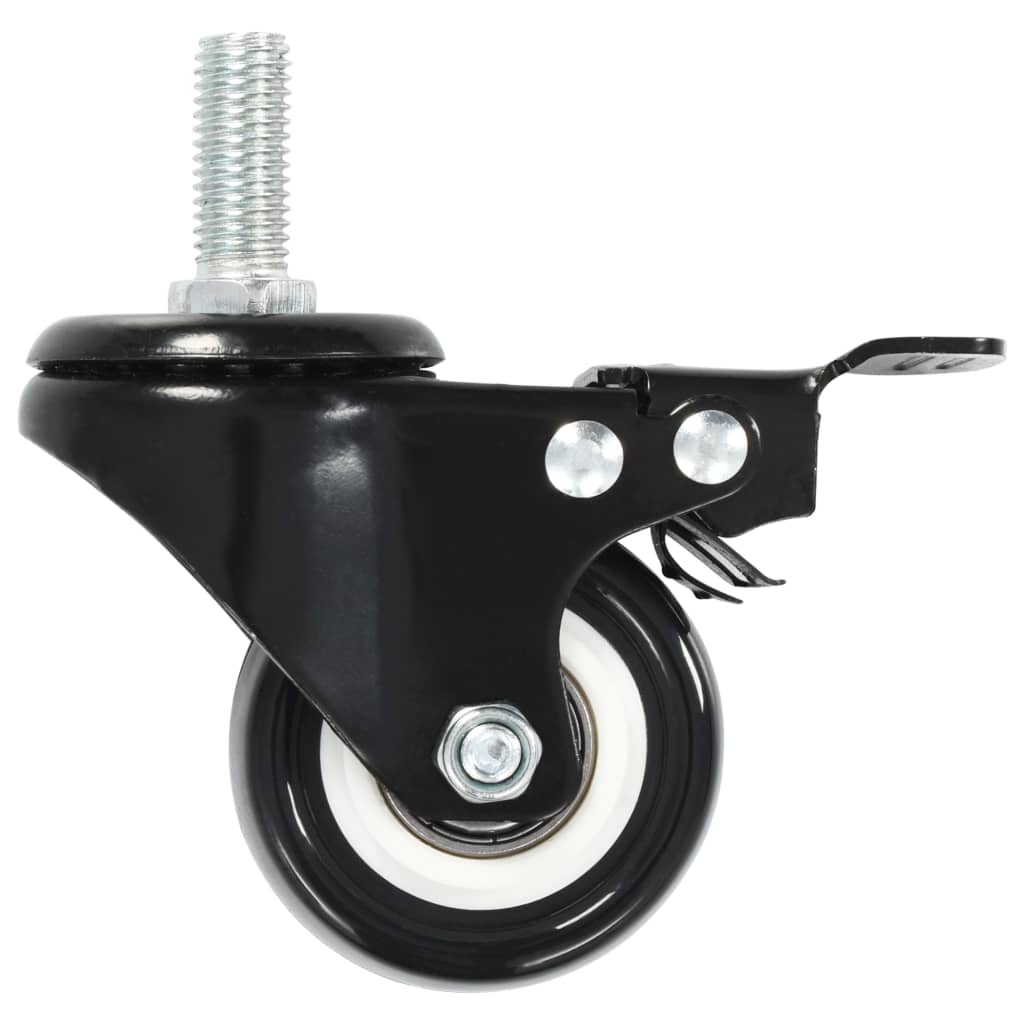 12 Pcs rodas giratórias com travões 50 mm
