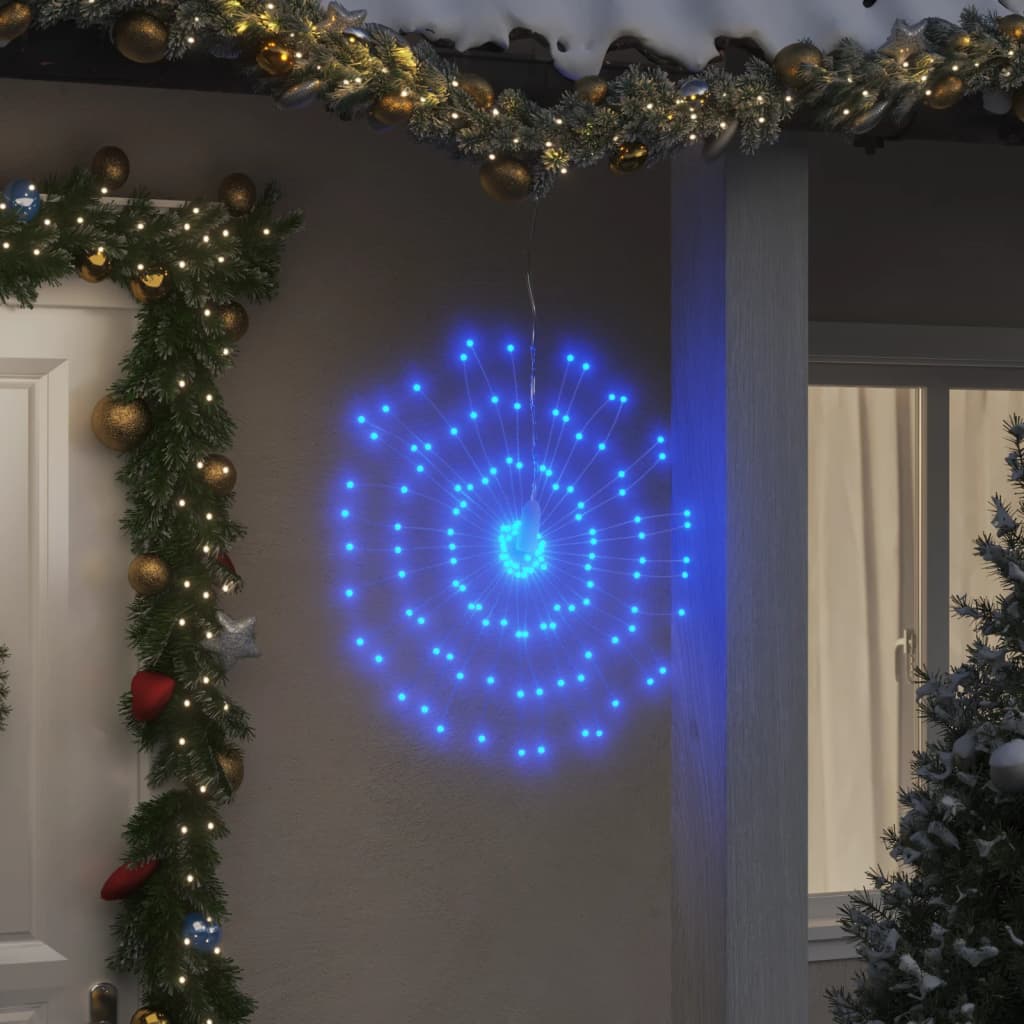 Iluminações estrelares p/ natal 140 luzes LED 2 pcs 17 cm azul