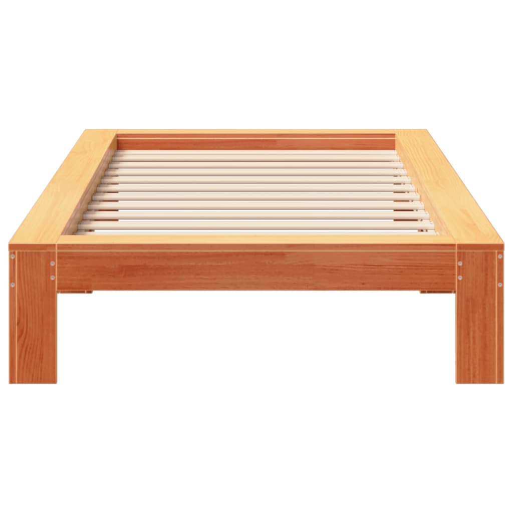 Cama sem colchão 90x200 cm pinho maciço castanho-mel