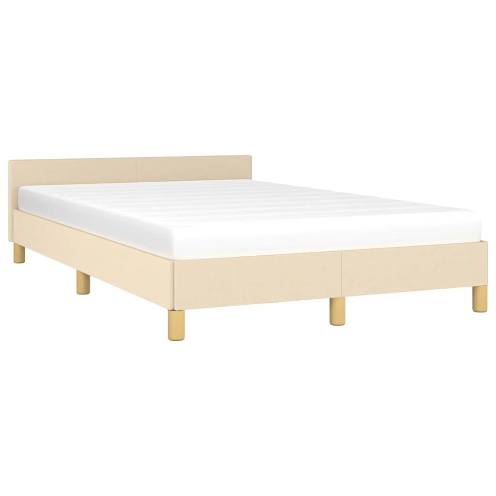 Estrutura de cama sem colchão 120x200 cm tecido cor creme