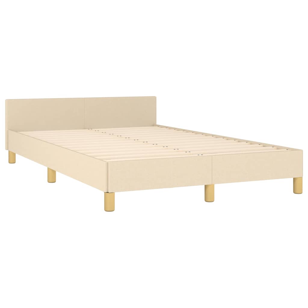 Estrutura de cama sem colchão 120x200 cm tecido cor creme