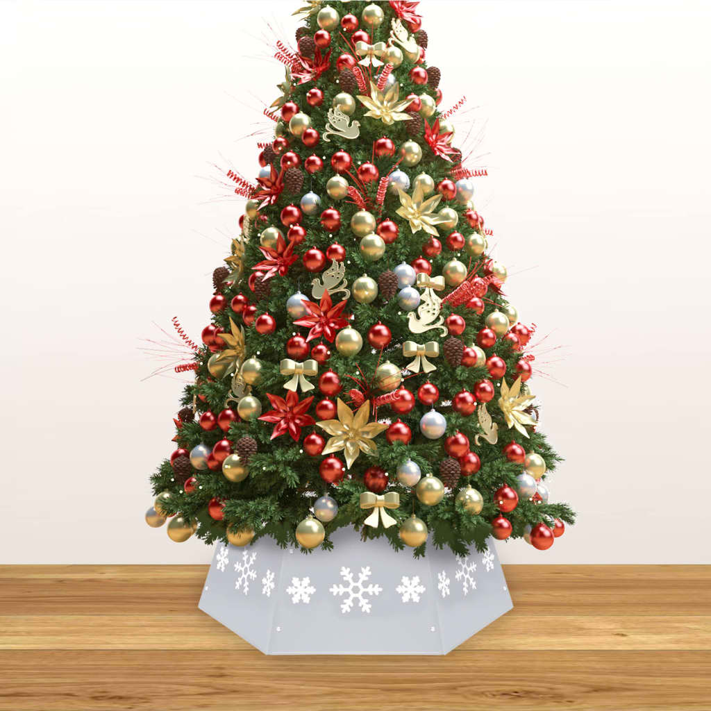 Saia para árvore de natal ø68x25 cm prateado e branco