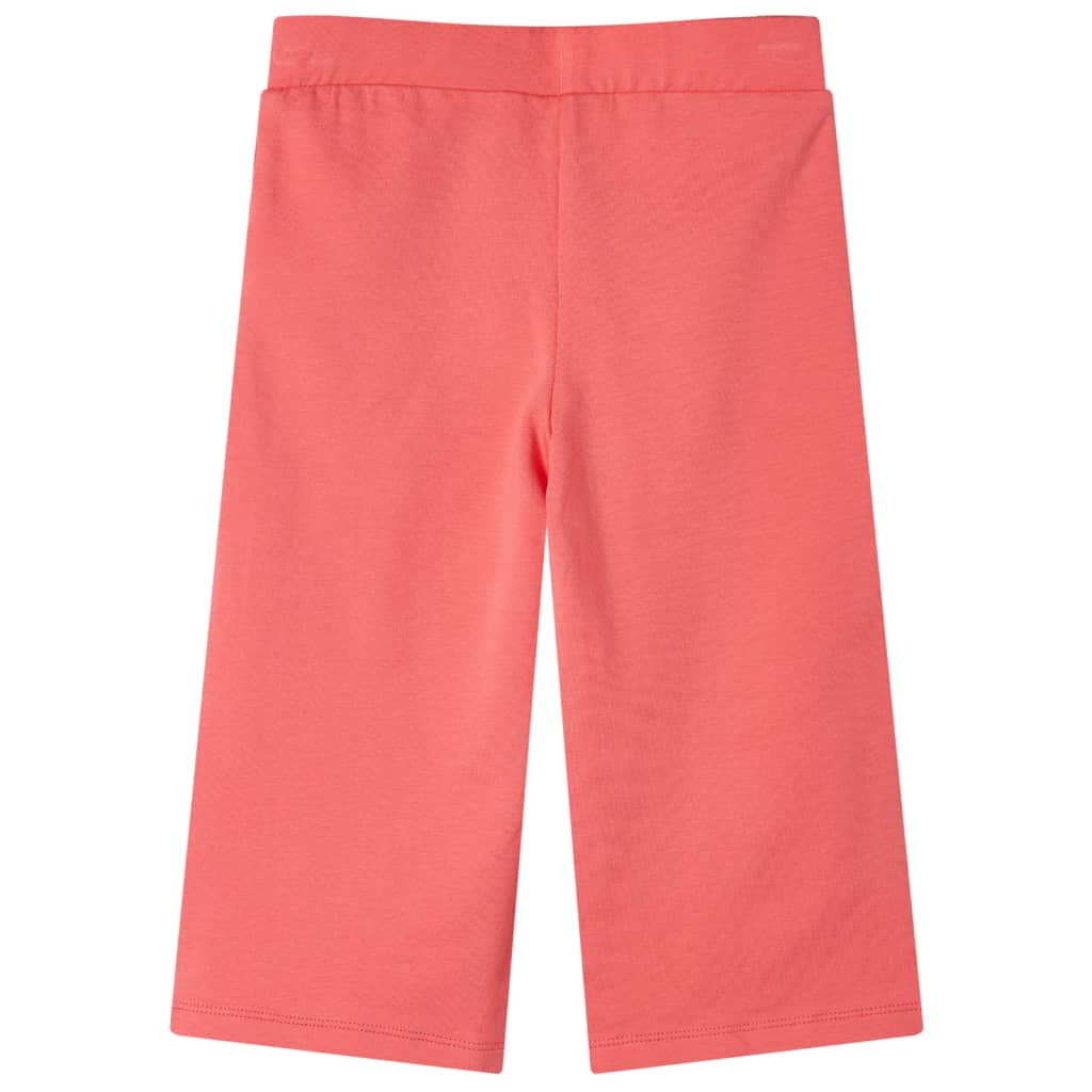 Calças de criança com pernas largas coral 128