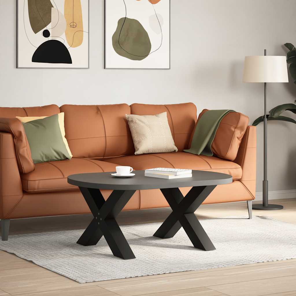 Pés para mesa de centro em formato de x, 2 peças, preto, 70x (42-43) cm, aço