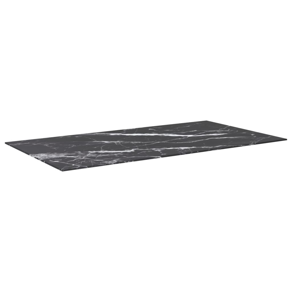 Tampo mesa 120x65cm 8mm vidro temperado design mármore preto