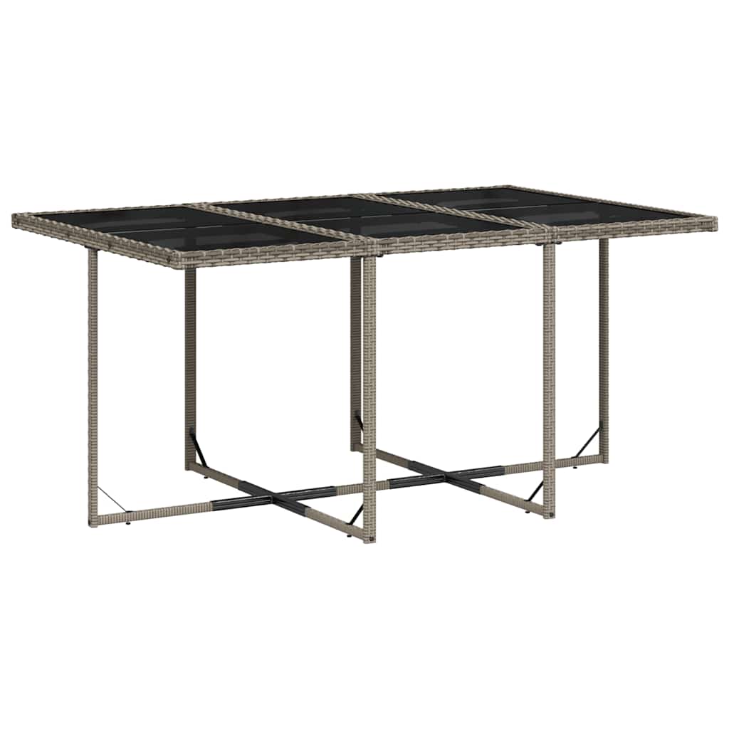 11 Pcs conjunto jantar p/ jardim c/ almofadões vime PE cinzento