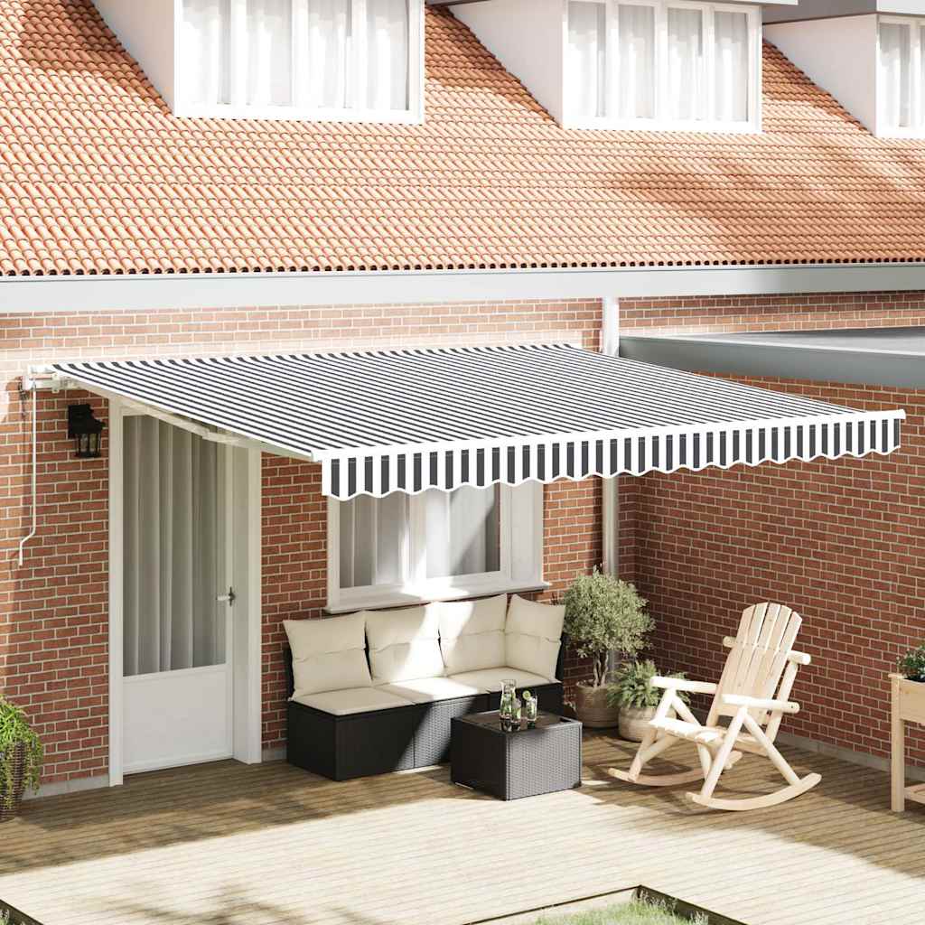 Toldo retrátil automático 400x300 cm antracite e branco
