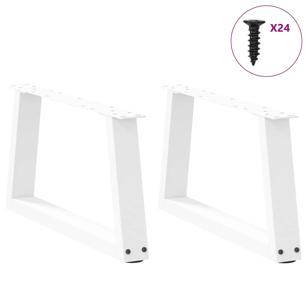 Pés para mesa de centro em v, 2 peças, branco, 60x(30-31,3) cm, aço