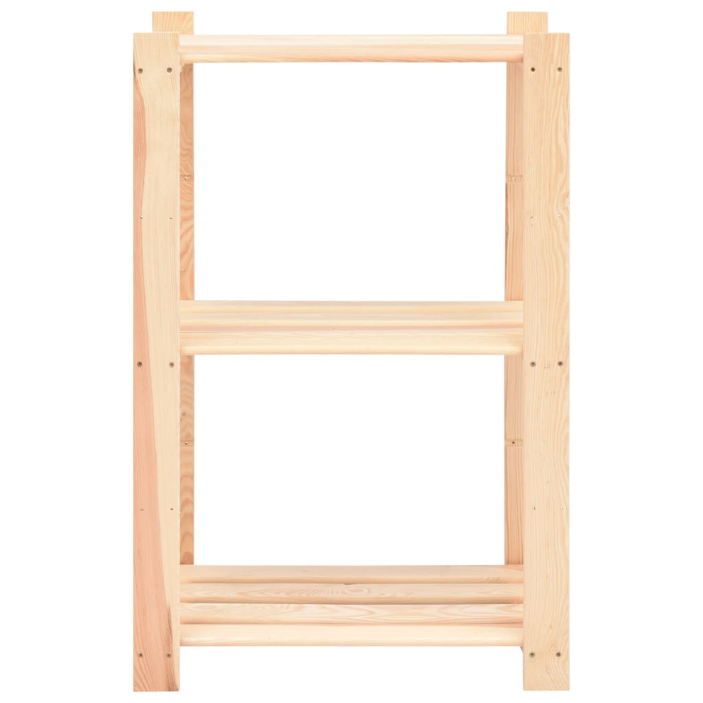 5 Unidades arrumação 3 prateleiras 60x38x90cm pinho 150 kg
