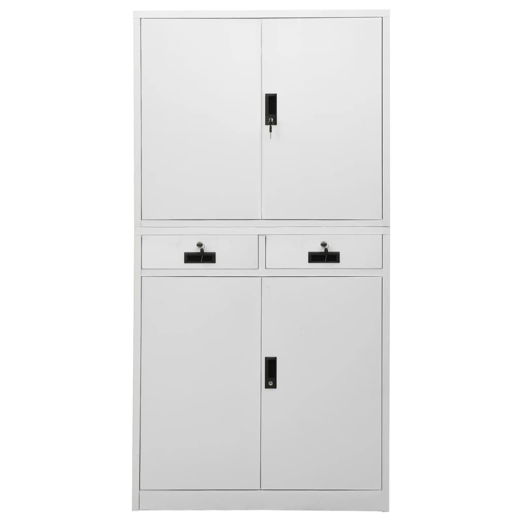 Armário de escritório 90x40x180 cm aço cinzento-claro