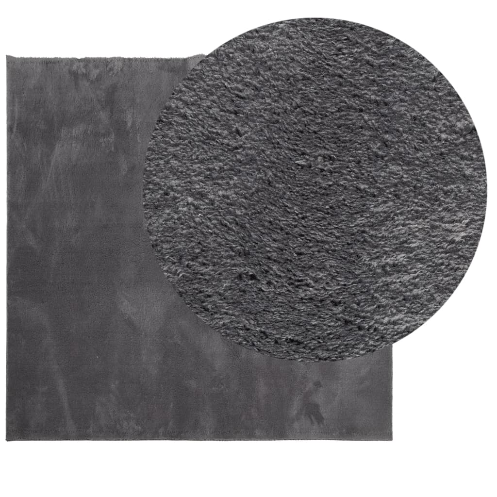 Tapete pelo curto macio e lavável huarte 160x160 cm antracite