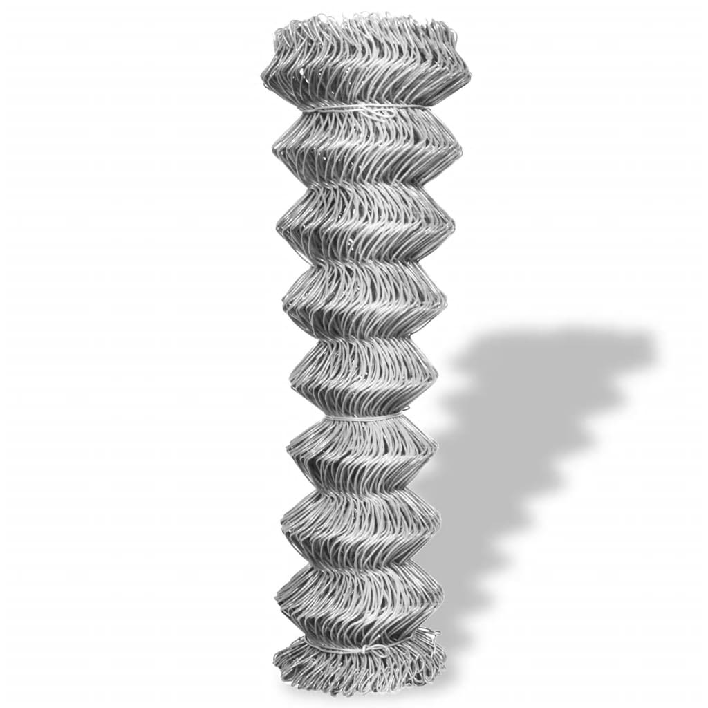 Cerca de arame 15x1,5 m aço galvanizado prateado
