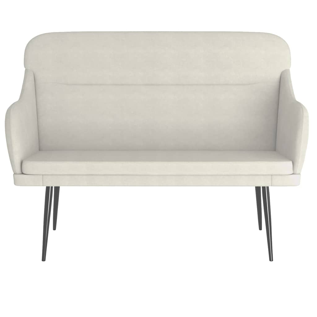 Banco 110x76x80 cm veludo cor creme