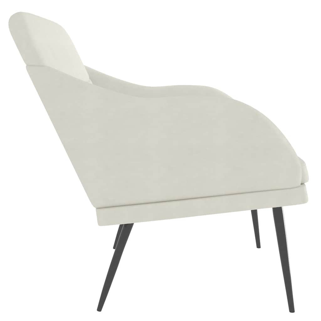 Banco 110x76x80 cm veludo cor creme