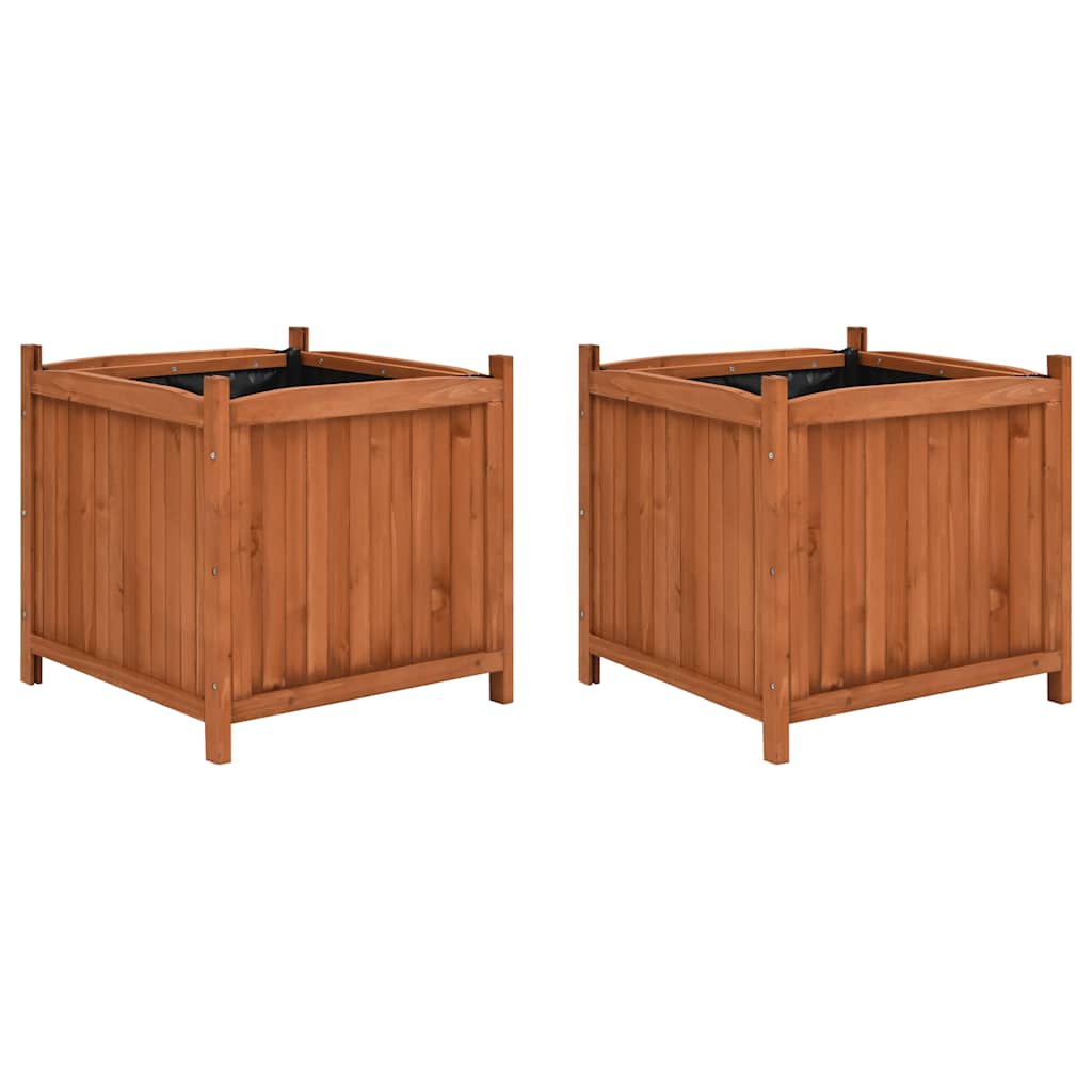 Vasos/floreiras 2 pcs 50x50x50 cm madeira de abeto
