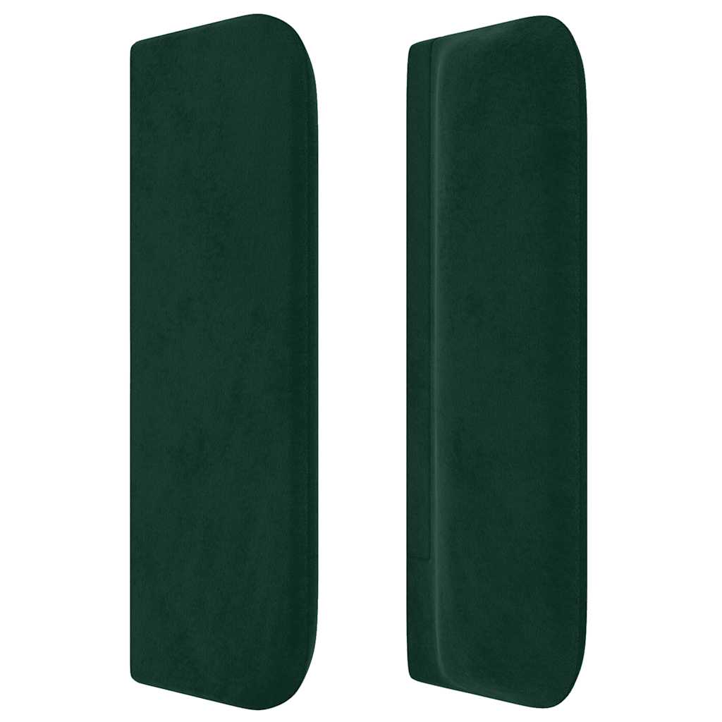Cabeceira de cama c/ abas veludo 83x16x78/88 cm verde-escuro